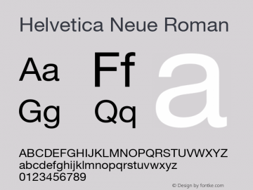 Helvetica Neue Regular Version 001.102 Font Sample