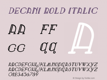 Decani Bold Italic Version 1.000图片样张