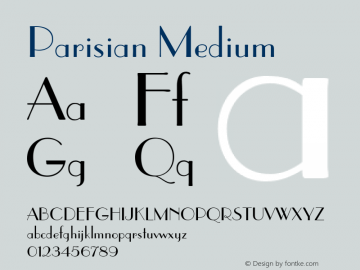 Parisian Version 001.001 Font Sample