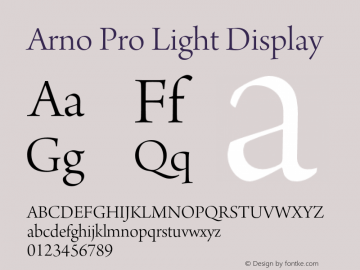 ArnoPro-LightDisplay Version 1.010;PS 1.000;hotconv 1.0.50;makeotf.lib2.0.15868图片样张