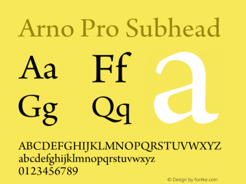 ArnoPro-Subhead Version 1.010;PS 1.000;hotconv 1.0.50;makeotf.lib2.0.15868 Font Sample