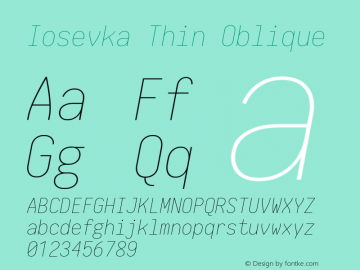 Iosevka Thin Oblique 1.13.2; ttfautohint (v1.6)图片样张