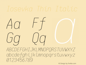 Iosevka Thin Italic 1.13.2; ttfautohint (v1.6)图片样张