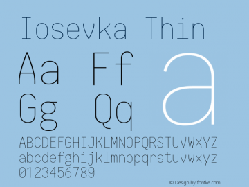 Iosevka Thin 1.13.2; ttfautohint (v1.6) Font Sample