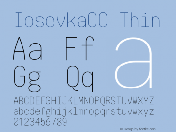 IosevkaCC Thin 1.13.2; ttfautohint (v1.6) Font Sample
