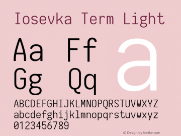 Iosevka Term Light 1.13.2; ttfautohint (v1.6)图片样张