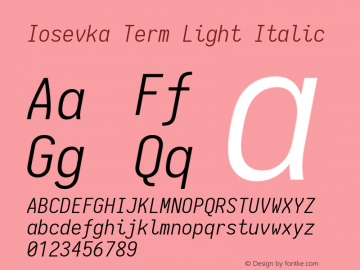 Iosevka Term Light Italic 1.13.2; ttfautohint (v1.6)图片样张