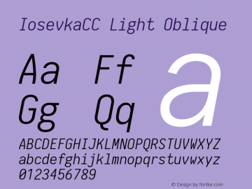 IosevkaCC Light Oblique 1.13.2; ttfautohint (v1.6) Font Sample