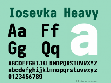 Iosevka Heavy 1.13.2; ttfautohint (v1.6) Font Sample