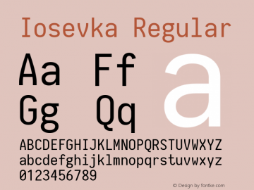 Iosevka 1.13.2; ttfautohint (v1.6) Font Sample