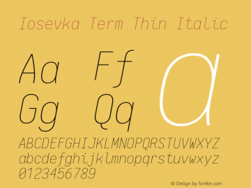 Iosevka Term Thin Italic 1.13.2; ttfautohint (v1.6)图片样张