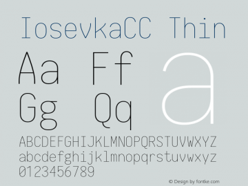 IosevkaCC Thin 1.13.2; ttfautohint (v1.6) Font Sample