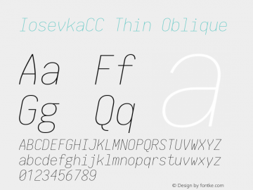 IosevkaCC Thin Oblique 1.13.2; ttfautohint (v1.6) Font Sample