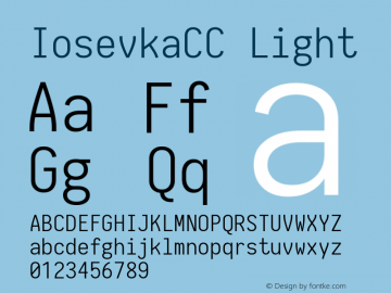 IosevkaCC Light 1.13.2; ttfautohint (v1.6) Font Sample