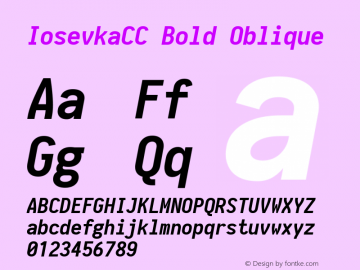 IosevkaCC Bold Oblique 1.13.2; ttfautohint (v1.6) Font Sample