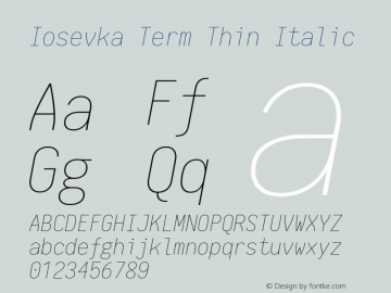 Iosevka Term Thin Italic 1.13.2; ttfautohint (v1.6)图片样张