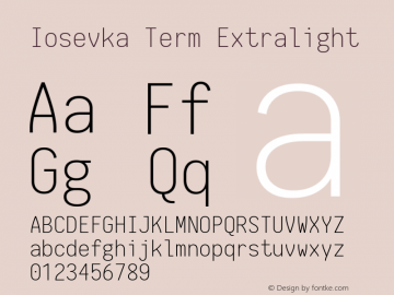 Iosevka Term Extralight 1.13.2; ttfautohint (v1.6)图片样张