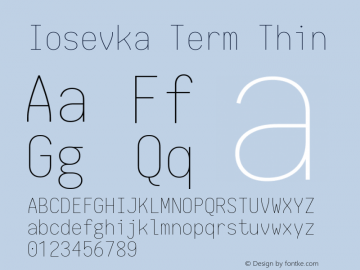 Iosevka Term Thin 1.13.2; ttfautohint (v1.6)图片样张