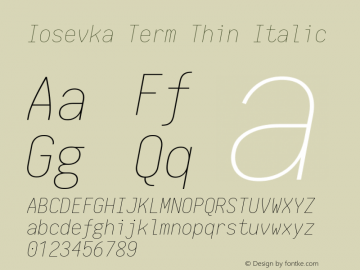 Iosevka Term Thin Italic 1.13.2; ttfautohint (v1.6)图片样张