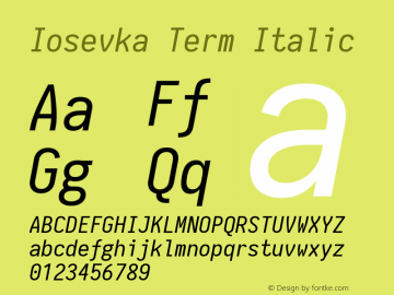 Iosevka Term Italic 1.13.2; ttfautohint (v1.6)图片样张