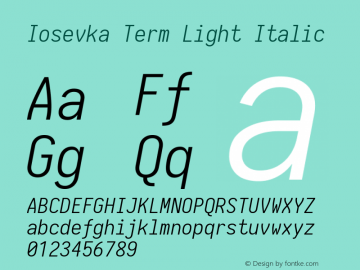 Iosevka Term Light Italic 1.13.2; ttfautohint (v1.6)图片样张