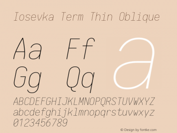 Iosevka Term Thin Oblique 1.13.2; ttfautohint (v1.6)图片样张