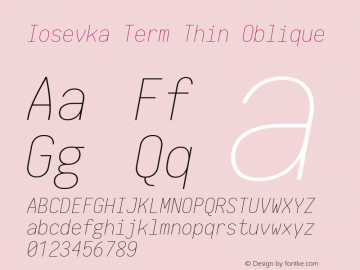 Iosevka Term Thin Oblique 1.13.2; ttfautohint (v1.6)图片样张