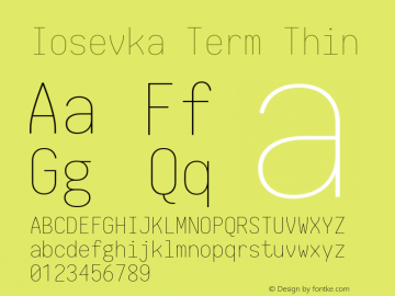 Iosevka Term Thin 1.13.2; ttfautohint (v1.6)图片样张