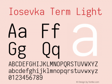 Iosevka Term Light 1.13.2; ttfautohint (v1.6)图片样张