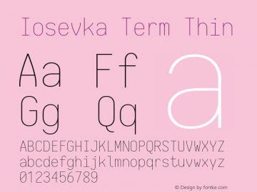 Iosevka Term Thin 1.13.2; ttfautohint (v1.6)图片样张