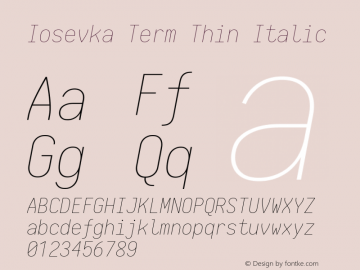 Iosevka Term Thin Italic 1.13.2; ttfautohint (v1.6)图片样张