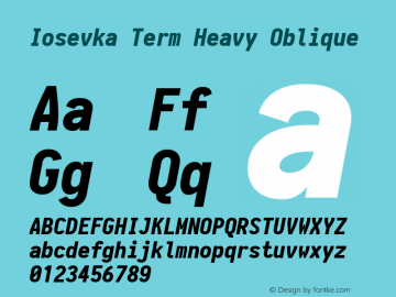 Iosevka Term Heavy Oblique 1.13.2; ttfautohint (v1.6)图片样张