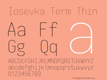 Iosevka Term Thin 1.13.2; ttfautohint (v1.6)图片样张