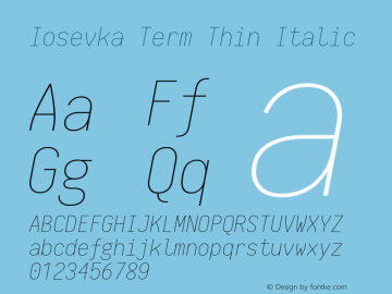 Iosevka Term Thin Italic 1.13.2; ttfautohint (v1.6)图片样张