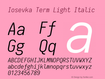 Iosevka Term Light Italic 1.13.2; ttfautohint (v1.6)图片样张