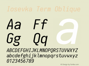 Iosevka Term Oblique 1.13.2; ttfautohint (v1.6)图片样张