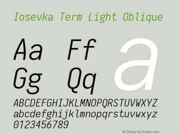 Iosevka Term Light Oblique 1.13.2; ttfautohint (v1.6)图片样张