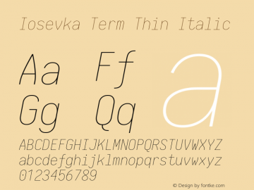 Iosevka Term Thin Italic 1.13.2; ttfautohint (v1.6)图片样张