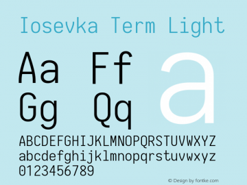 Iosevka Term Light 1.13.2; ttfautohint (v1.6)图片样张