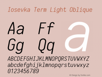 Iosevka Term Light Oblique 1.13.2; ttfautohint (v1.6)图片样张