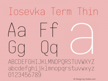 Iosevka Term Thin 1.13.2; ttfautohint (v1.6)图片样张