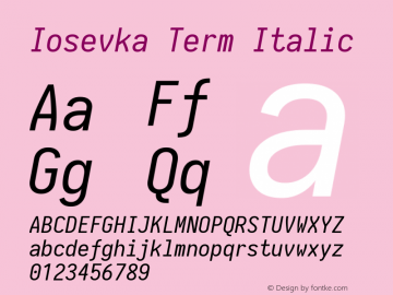 Iosevka Term Italic 1.13.2; ttfautohint (v1.6)图片样张