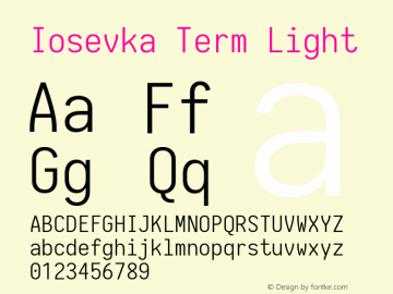 Iosevka Term Light 1.13.2; ttfautohint (v1.6)图片样张