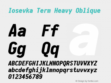 Iosevka Term Heavy Oblique 1.13.2; ttfautohint (v1.6)图片样张