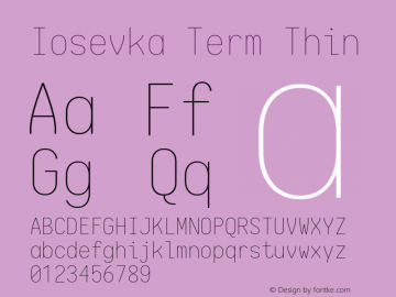 Iosevka Term Thin 1.13.2; ttfautohint (v1.6)图片样张