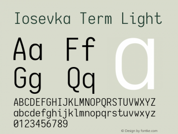 Iosevka Term Light 1.13.2; ttfautohint (v1.6)图片样张