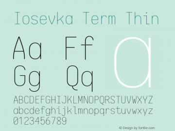 Iosevka Term Thin 1.13.2; ttfautohint (v1.6)图片样张