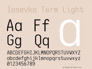 Iosevka Term Light 1.13.2; ttfautohint (v1.6)图片样张