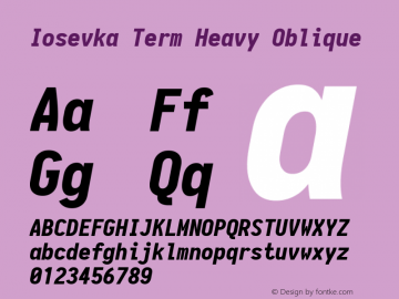 Iosevka Term Heavy Oblique 1.13.2; ttfautohint (v1.6)图片样张