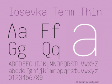 Iosevka Term Thin 1.13.2; ttfautohint (v1.6)图片样张